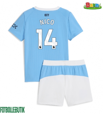 Manchester City Nico Gonzalez #14 Hemmaställ Barn 2025-26 Kortärmad (+ Korta byxor)